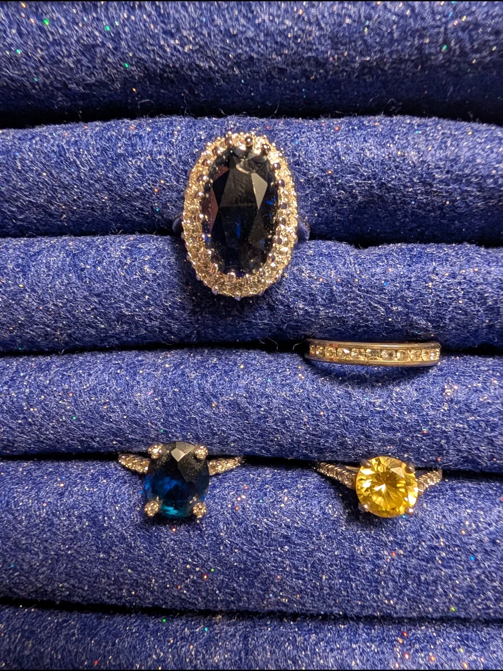 Size 6 Ring Set Blue and Yellow